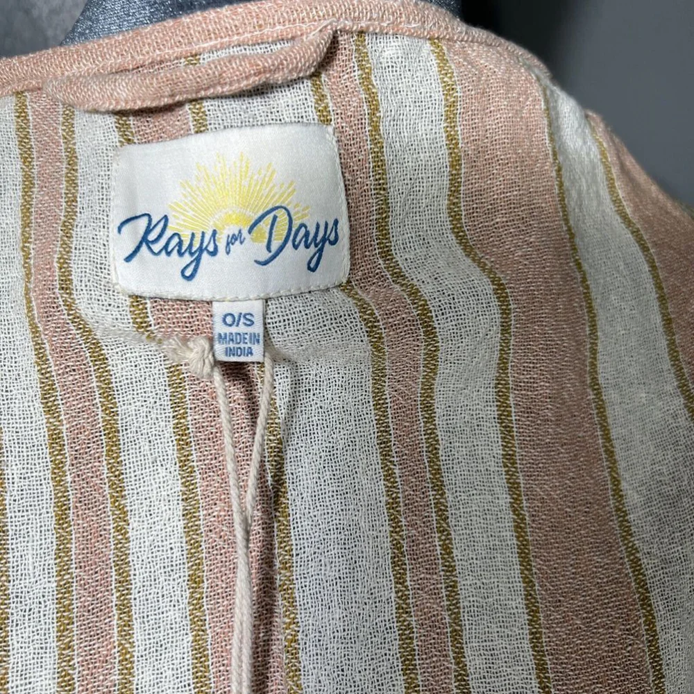 Rays For Days The Cococabana Coverup Women Sz OS Striped Wrap, Kimono, Beach NWT